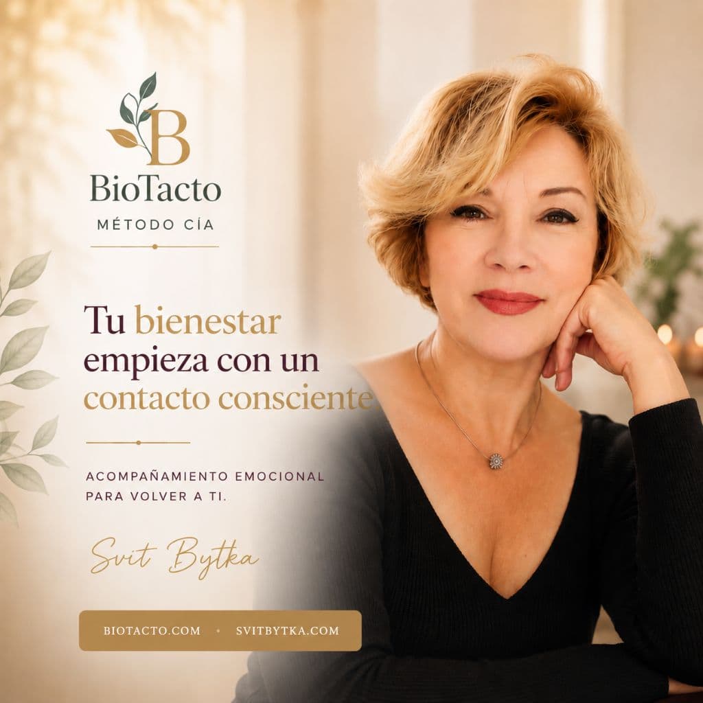 Svit Bytka en la página principal de Cursos BioTacto ofreciendo acompañamiento emocional, regulación corporal y bienestar integral desde un enfoque humano y profesional.