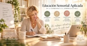 Imagen sobre Educación Sensorial Aplicada de BioTacto que representa el paso de la experiencia y la percepción hacia la comprensión y el aprendizaje en situaciones reales.