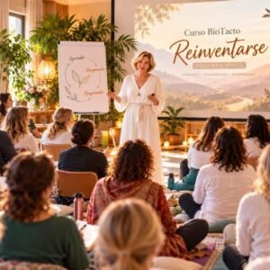 Curso BioTacto Reinventarse, segundo nivel de formación con Svit Bytka impartiendo una clase sobre aprender, desaprender y reaprender.