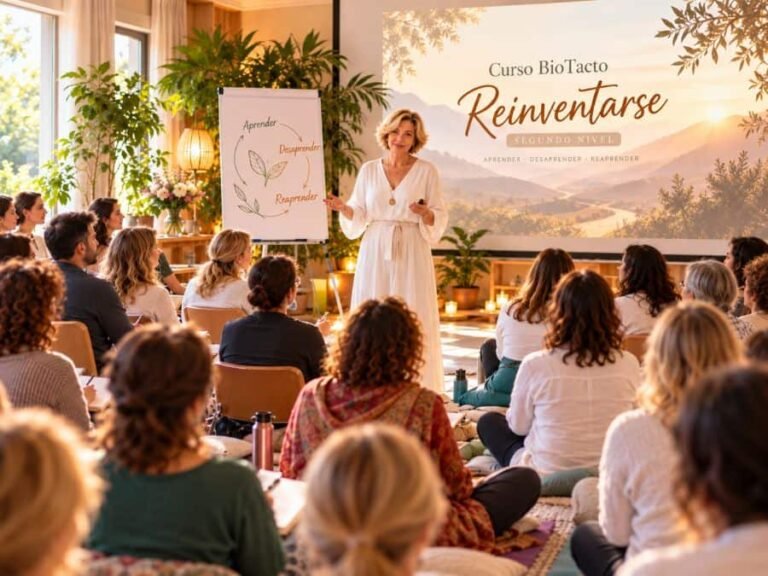 Curso BioTacto Reinventarse, segundo nivel de formación con Svit Bytka impartiendo una clase sobre aprender, desaprender y reaprender.
