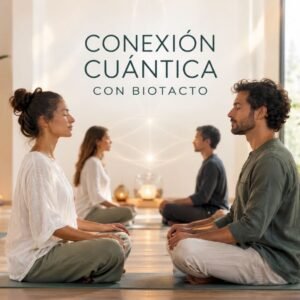 Conexión Cuántica con BioTacto, formación holística con prácticas de meditación en parejas sobre esterillas.